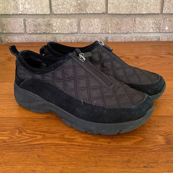 Lands' End Shoes Lands End Womens Black Weatherfield Quilted Zipper